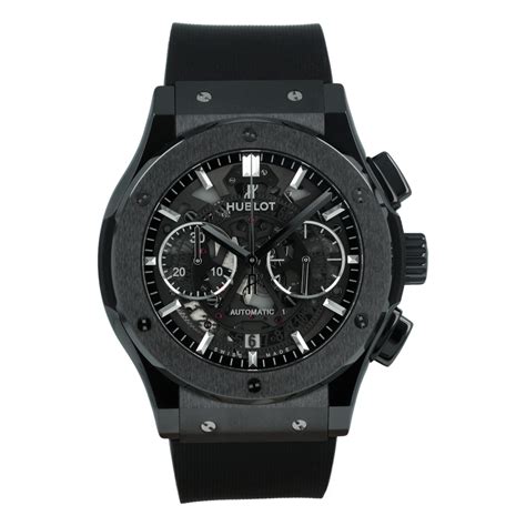 hublot chronograph black magic 45mm|Hublot Classic Aerofusion Black Magic, Skeleton Dial .